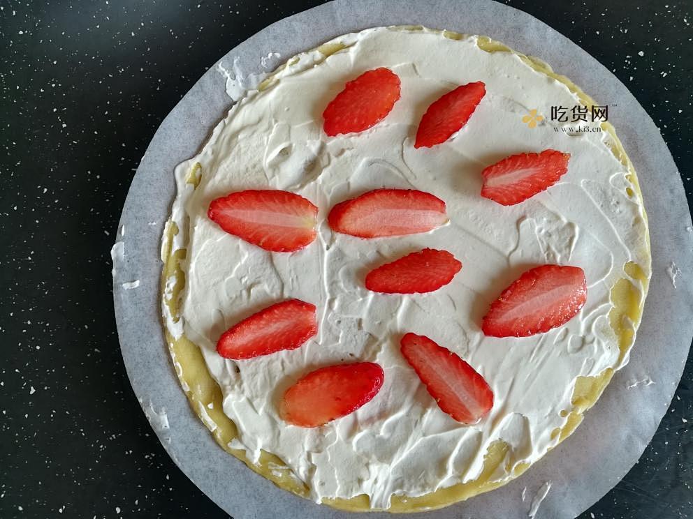 免烤箱～平底锅就能做的草莓千层蛋糕的做法 步骤15