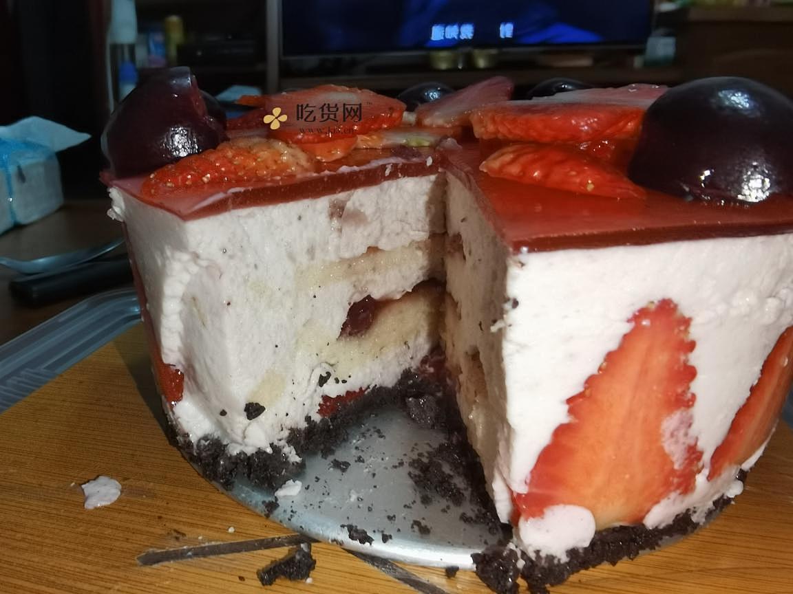 不用烤箱的草莓酸奶慕斯芝士蛋糕的做法 步骤14