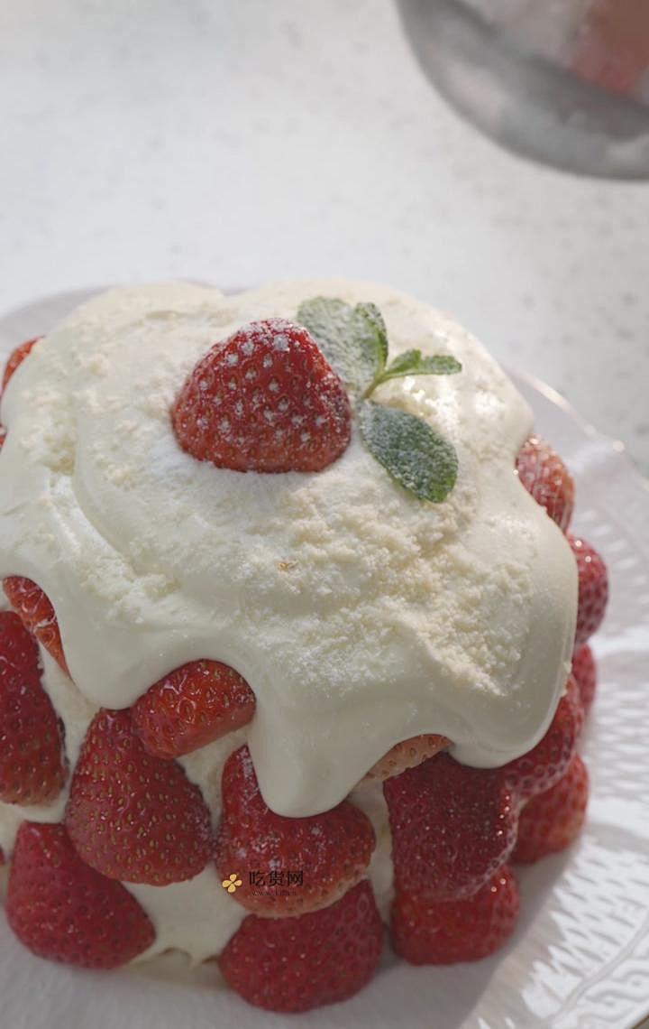 曼食慢语丨草莓芝士雪山蛋糕的做法 步骤29