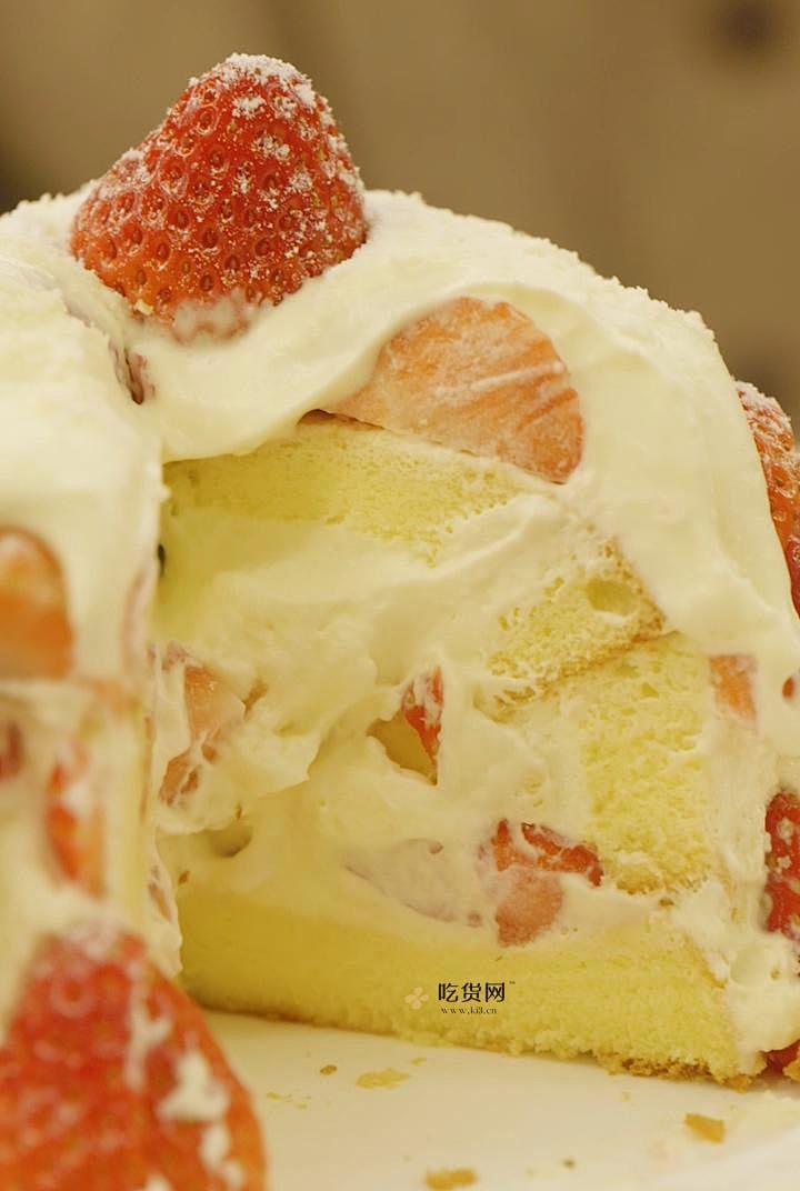 曼食慢语丨草莓芝士雪山蛋糕的做法 步骤30