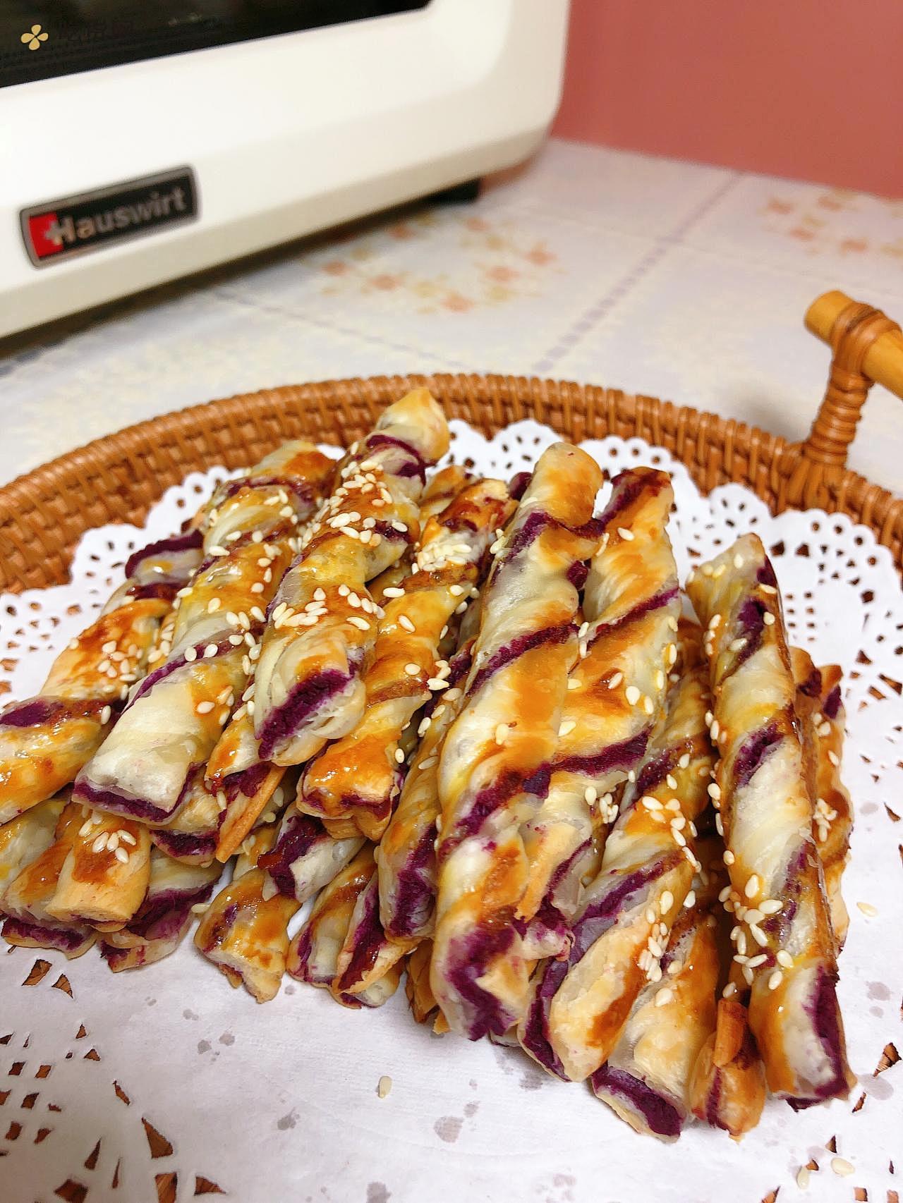 手抓饼的多样吃法，紫薯扭扭酥的做法 步骤14