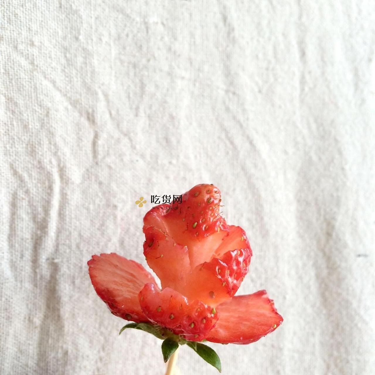 ❤草莓之恋❤情人节草莓玫瑰花的做法 步骤4