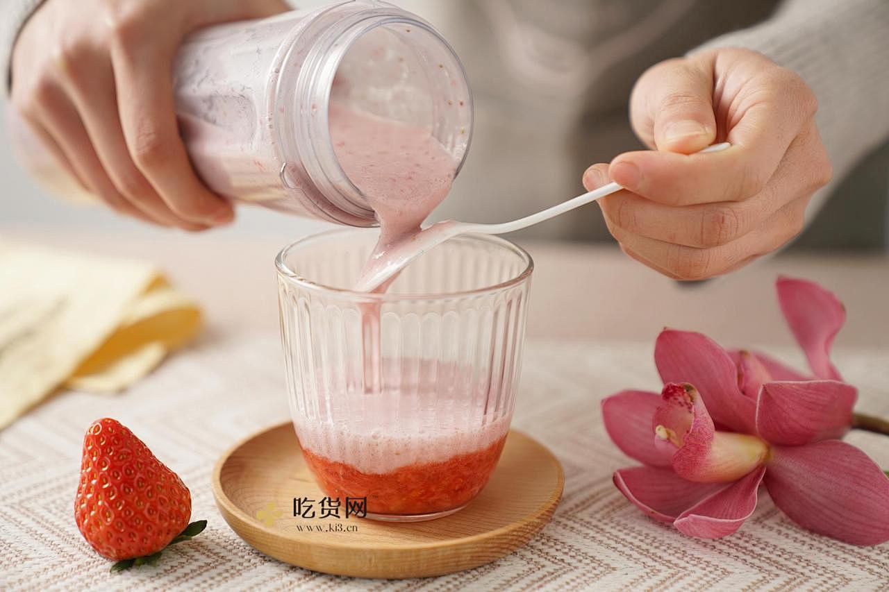 送你一朵小红花-草莓香草奶盖牛奶的做法 步骤10