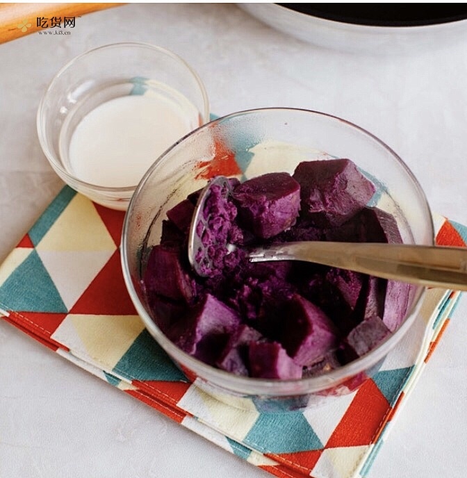 【Keep减肥餐】紫薯卷热可可早餐的做法 步骤1