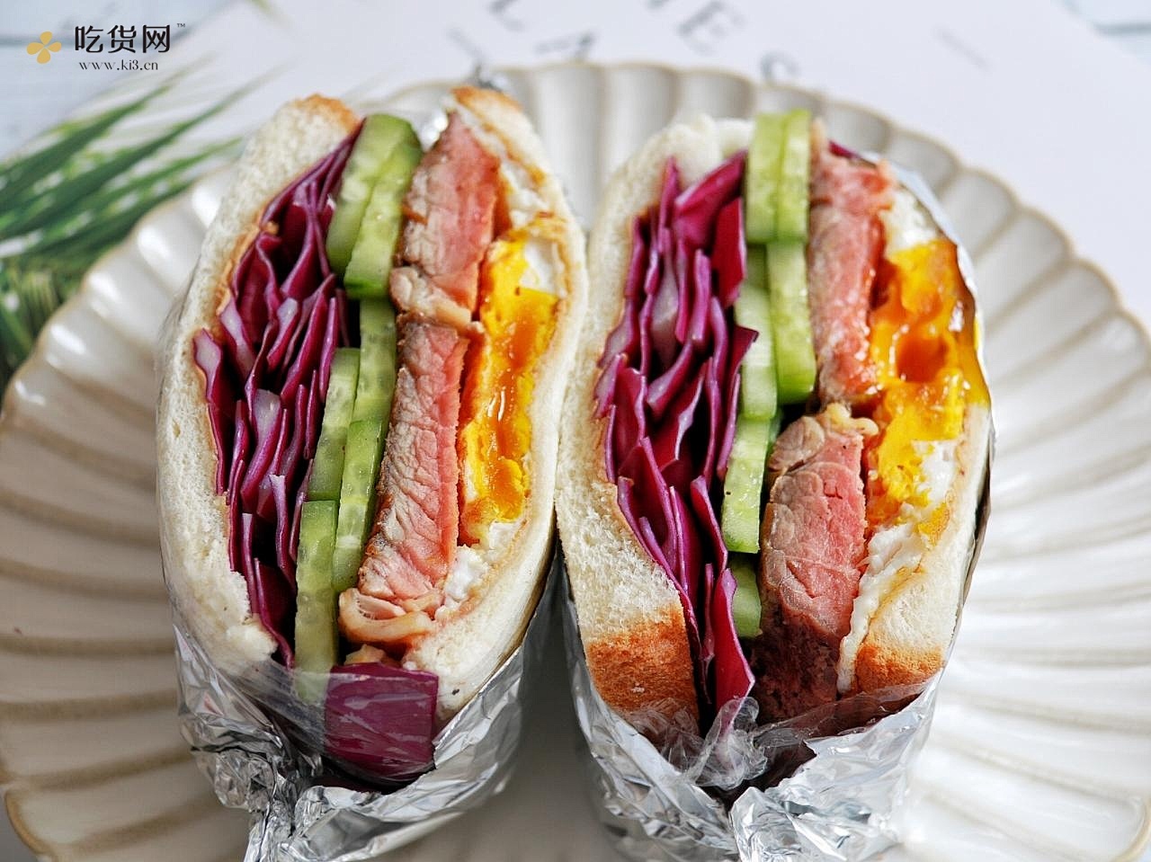 健康低卡三明治—牛肉煎蛋蔬菜三明治的做法 步骤10