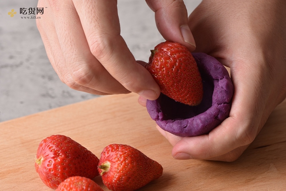 紫薯草莓大福的做法 步骤4