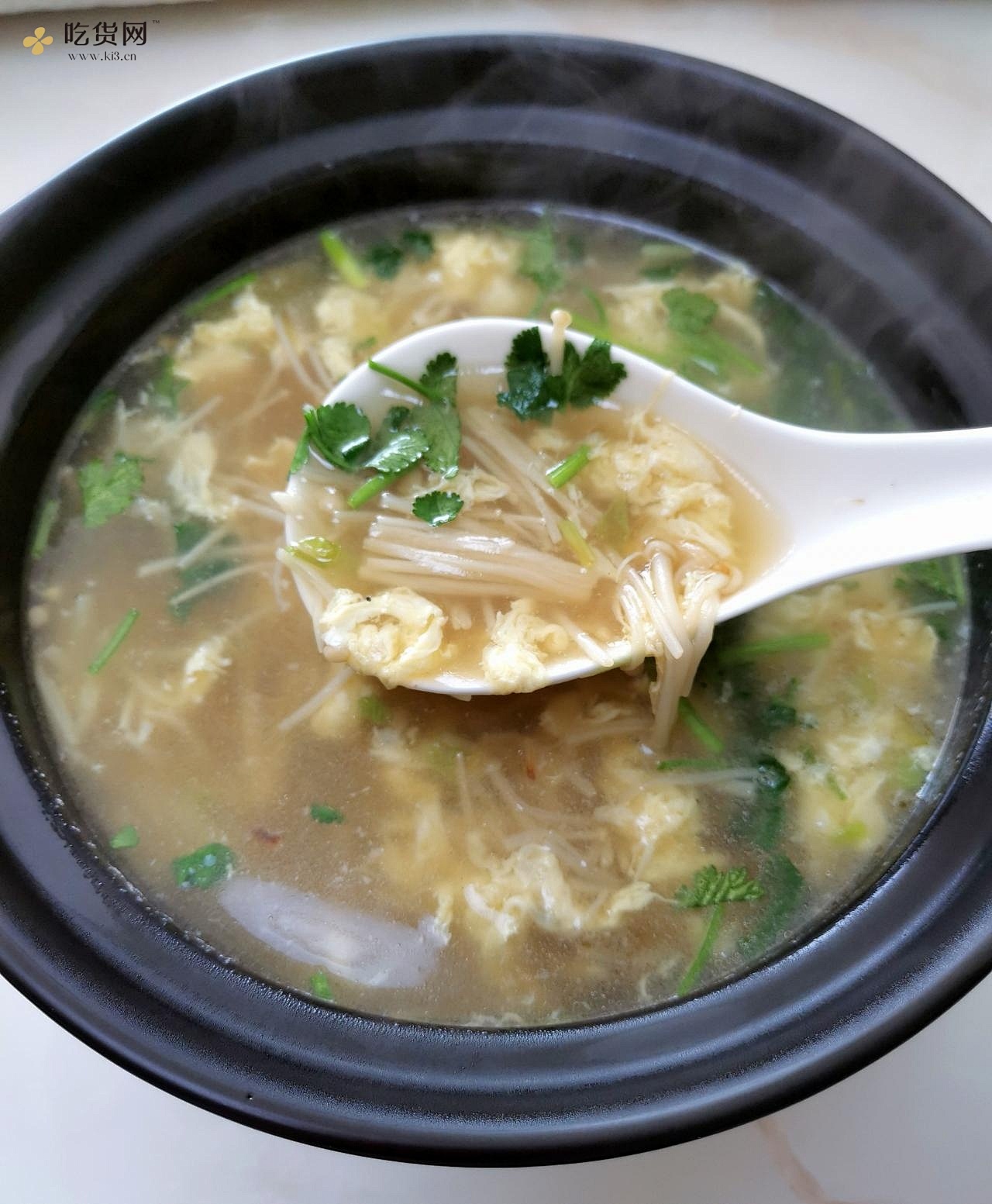 金针菇蛋汤，味道鲜美，可作为减肥餐的做法 步骤5